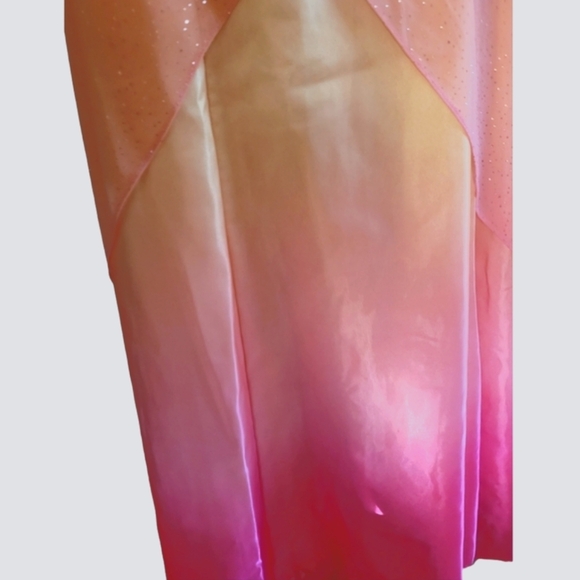 Jump Apparel Rainbow Sherbert Pink Orange Strapless Sparkle Dress Size 5/6 - Picture 4 of 16